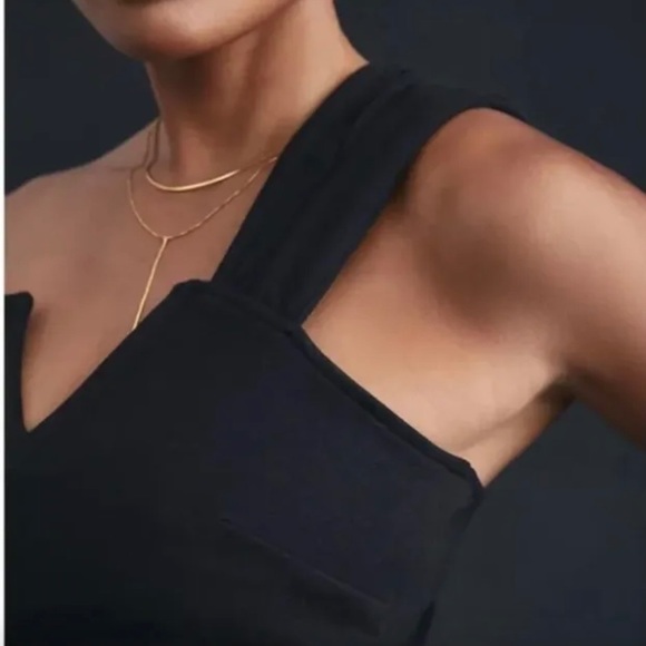 ANTHROPOLOGIE MAEVE STRUCTURED ASYMMETRICAL TOP SIZE L ONE SHOULDER BLACK NWT - Picture 7 of 12